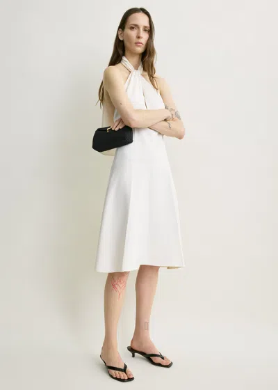 Totême Twist Halter Dress Ecru In White