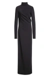 Totême Toteme Twist Long Sleeve Dress In Black