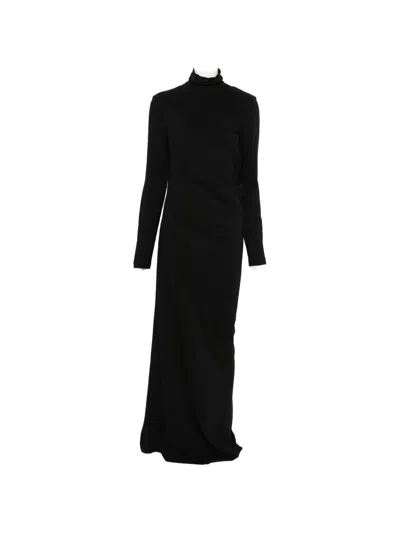Totême Twist Long-sleeve Maxi Dress In Black