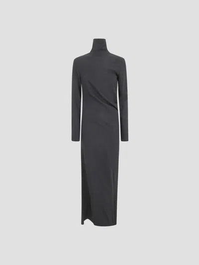 Totême Twist Long-sleeve Maxi Dress In Black