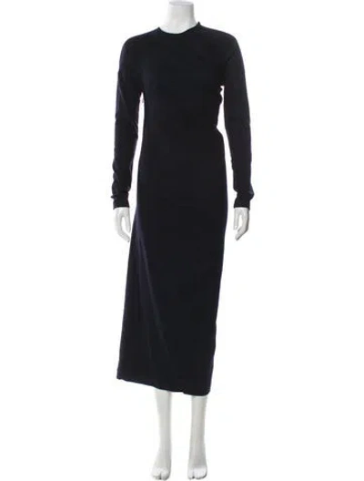 Pre-owned Totême Twisted Flannel Dress Long Dress In Blue