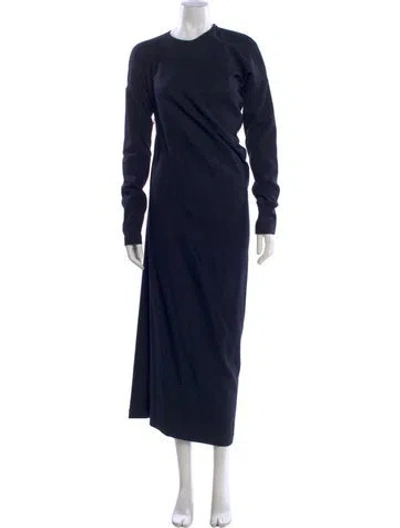Pre-owned Totême Twisted Flannel Dress Long Dress In Blue