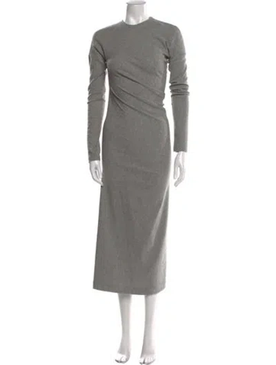 Pre-owned Totême Twisted Flannel Long Dress In Gray