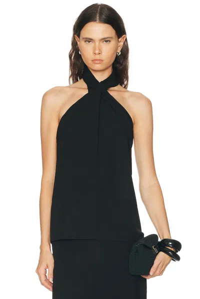Totême Twisted Jersey Halter Top In Black