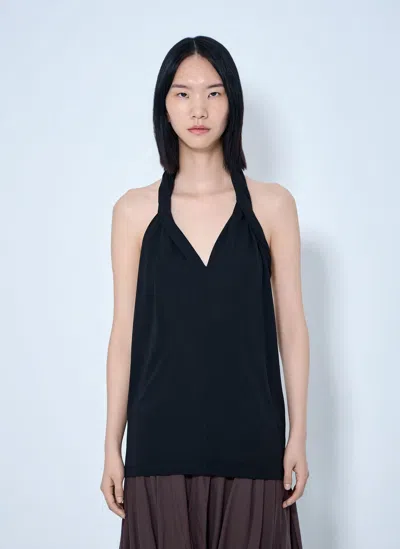 Totême Twisted Jersey Halter Top In Black