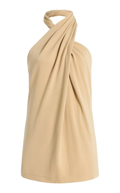 Totême Toteme Twisted Jersey Halter Top In Neutral