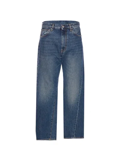 Totême Twisted Patch Logo Jeans In Blue