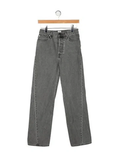 Pre-owned Totême Twisted Seam Denim Full Length Straight Leg Jeans In Gray