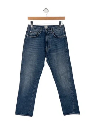 Pre-owned Totême Twisted Seam Denim Straight Leg Jeans In Blue