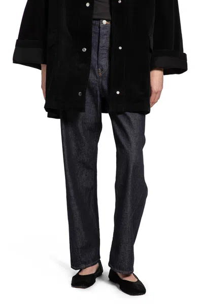 Totême Twisted Seam Full Length Jeans In Blue