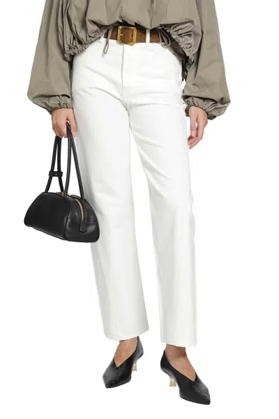 Totême Twisted Seam Full Length Jeans In White