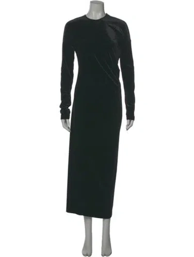 Pre-owned Totême Twisted Velvet Long Dress In Green