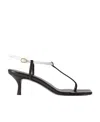 Totême Two-color High-heeled Sandals With Exposed Heels In Black