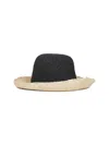 Totême Two-tone Paper Straw Bucket Hat In Black