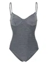 Totême Underwire-cup Mélange Swimsuit In Grey