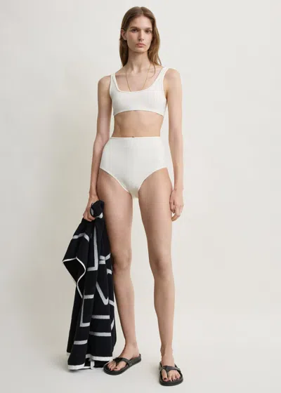 Totême U-neck Bikini Top Ecru In White