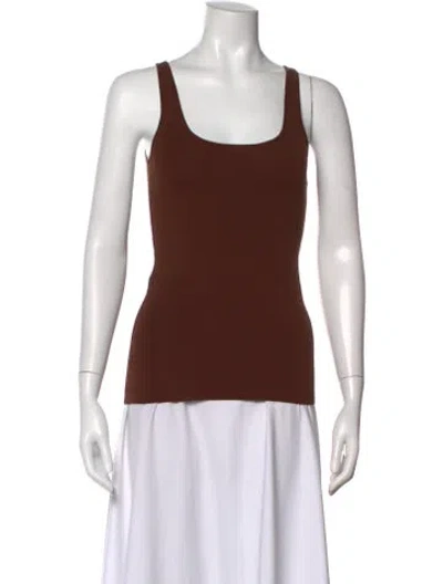 Pre-owned Totême Urda Scoop Neck Top W/ Tags In Brown