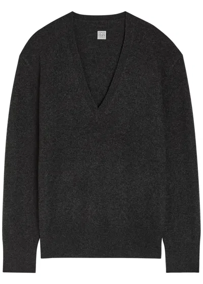 Totême Toteme V-neck Cashmere Jumper In Blue
