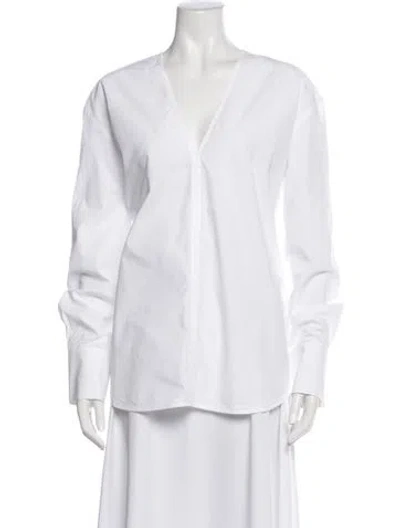 Pre-owned Totême V Neck Shirt V-neck Blouse In Neutral