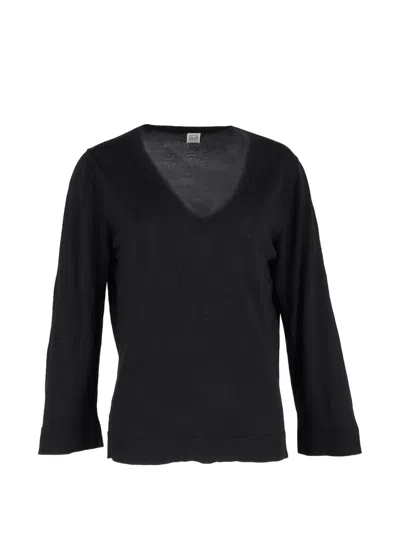 Pre-owned Totême V-neck Sweater In Black