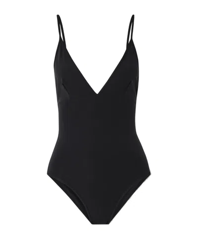 Totême V-neck Tie-back Swimsuit In Black