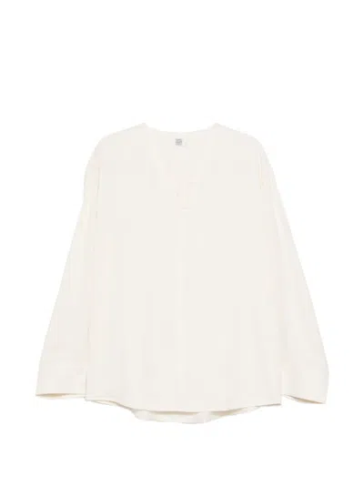 Totême V-necked Blouse In Neutral