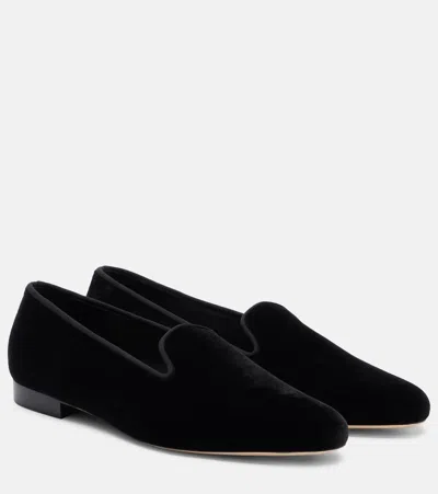 Totême Velvet Loafers In Black