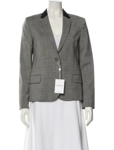 Pre-owned Totême Virgin Wool Plaid Print Blazer In Black