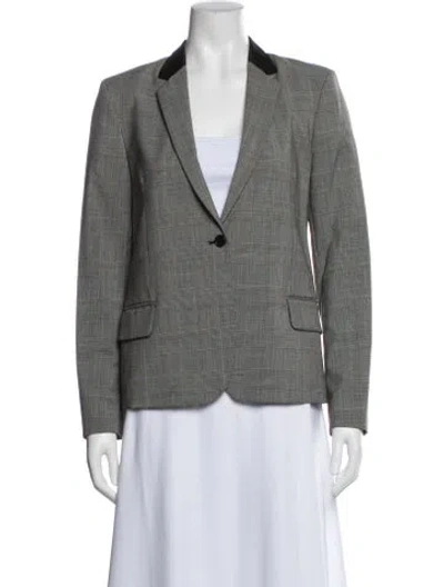 Pre-owned Totême Virgin Wool Plaid Print Blazer In Black
