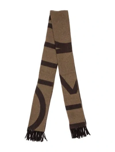 Pre-owned Totême Virgin Wool Printed Scarf In Brown