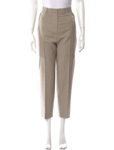 Pre-owned Totême Virgin Wool Straight Leg Pants In Neutral