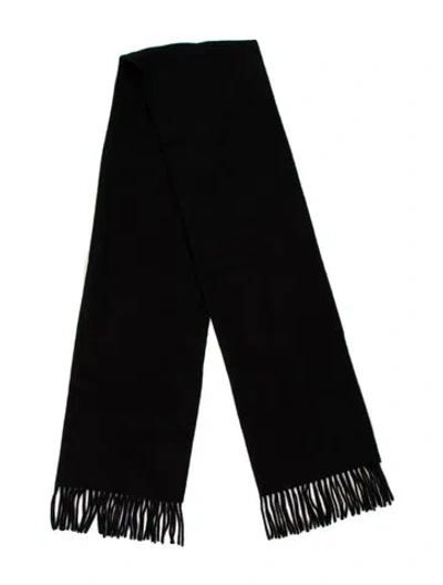 Pre-owned Totême Virgin Wool Striped Scarf In Black