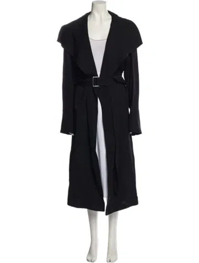 Pre-owned Totême Virgin Wool Trench Coat In Black