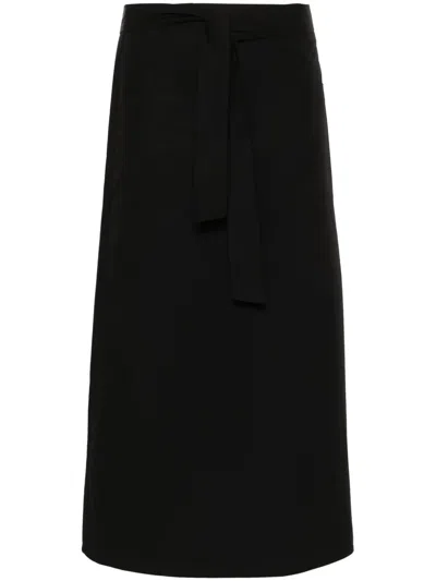 Totême Virola Poplin Midi Skirt In Black