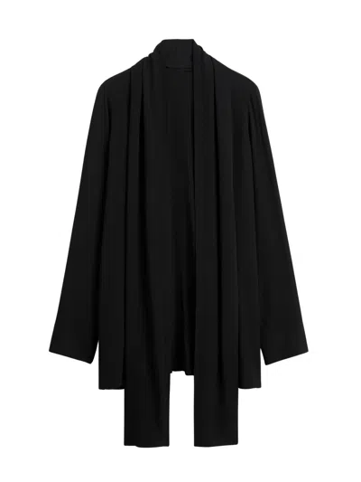 Totême Toteme Viscose Shirt With Back Scarf Detail And Concealed Back Zipper In Black