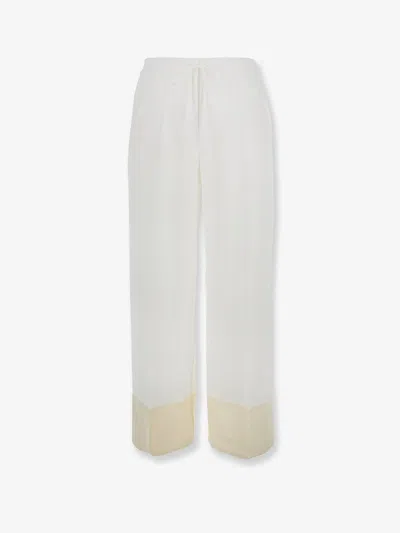 Totême Viscose Trousers In White