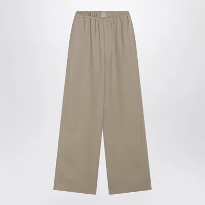 Totême Toteme Viscose Trousers With Draped Rock Detail In Neutral