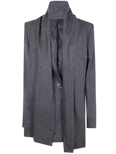 Totême Viscose Wool Scarf Blazer In Gray