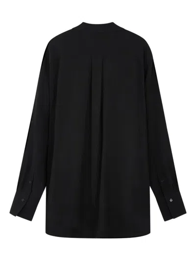 Totême Toteme Viscose-wool With Integrated Scarf Blouse In Black