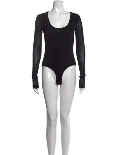 Pre-owned Totême Viveiro Scoop Neck Bodysuit In Black
