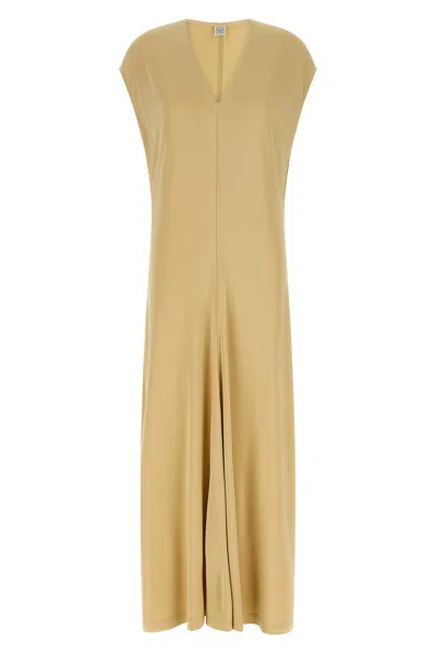 Totême 'v-neck' Dress In Brown