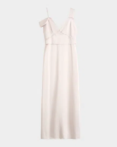 Totême V-neck Empire-waist Midi Slip Dress In Pink
