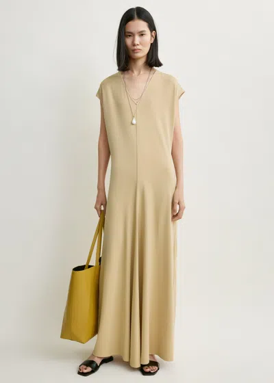 Totême V-neck Jersey Dress Chai In Neutral