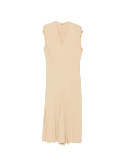 Totême V-neck Jersey Dress In Neutral
