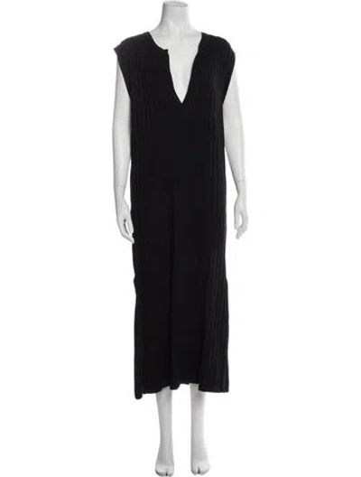 Pre-owned Totême V-neck Long Dress In Black