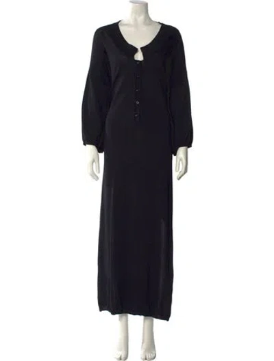 Pre-owned Totême V-neck Long Dress In Black