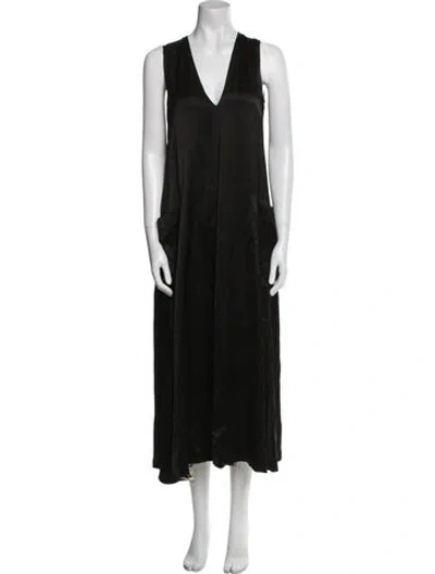Pre-owned Totême V-neck Long Dress In Black