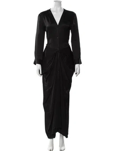 Pre-owned Totême V-neck Long Dress In Black