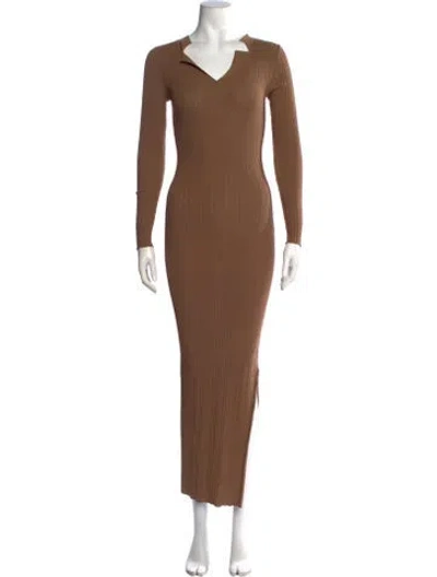 Pre-owned Totême V-neck Long Dress In Brown