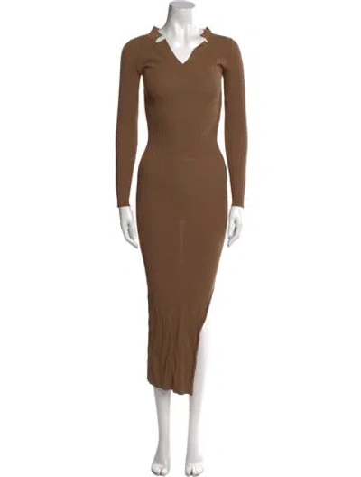 Pre-owned Totême V-neck Long Dress In Neutral